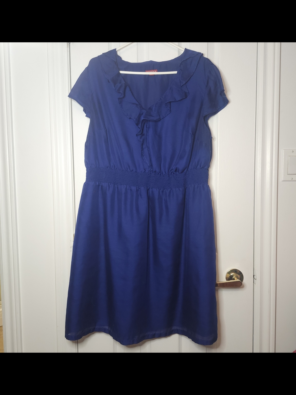 Merona Royal Blue Ruffle-Trim Midi Dress